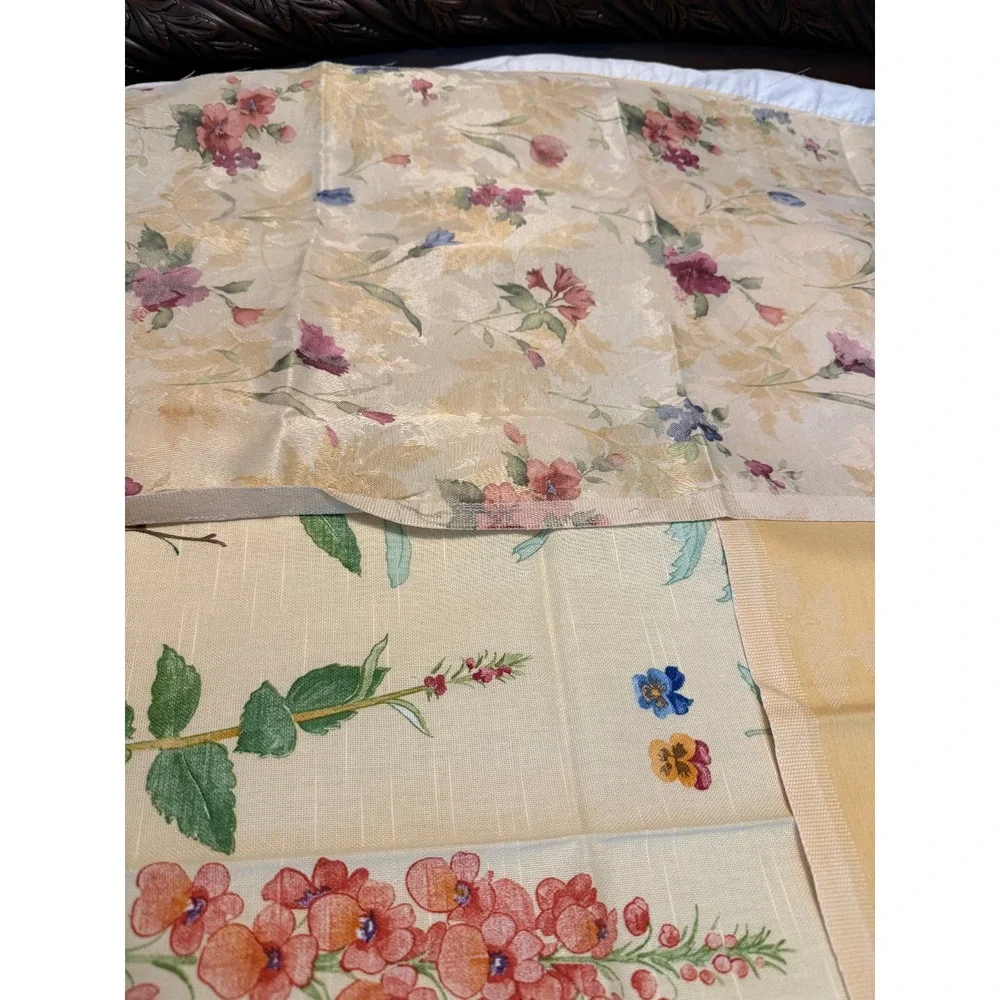 Lot of 6 yellow floral color design fabrics‎ leaves solid quality vintage new